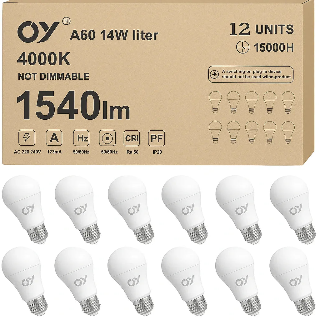 GY 14W E27 LED Bulb 1540 Lumens 4000K White - Gomix Brands Outlet